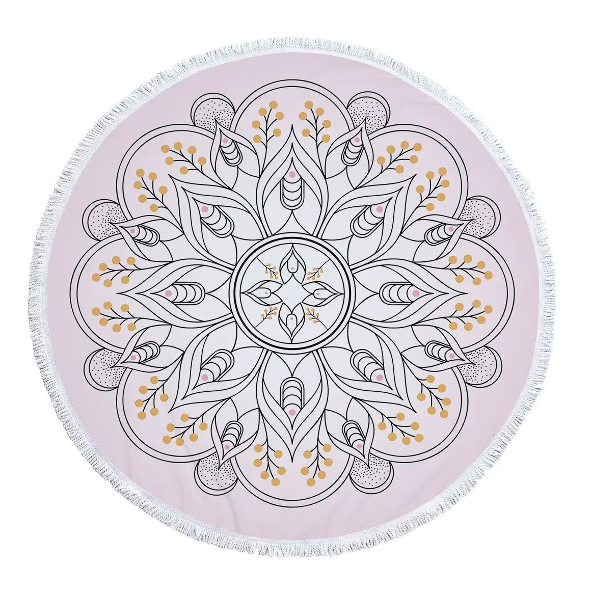 New Indian Mandala Round Beach Towel Microfiber Water Absorbent Bath Towels Bohemian Printed Tapestry with Tassel 3