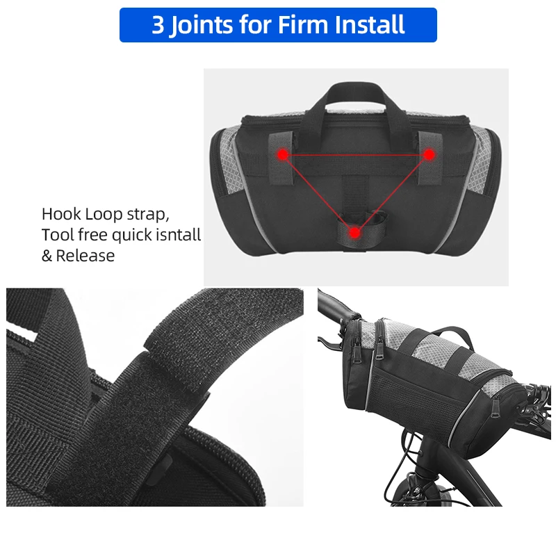 クラシックな自転車ハンドルバーバッグ,フロントバーとウィンドウ