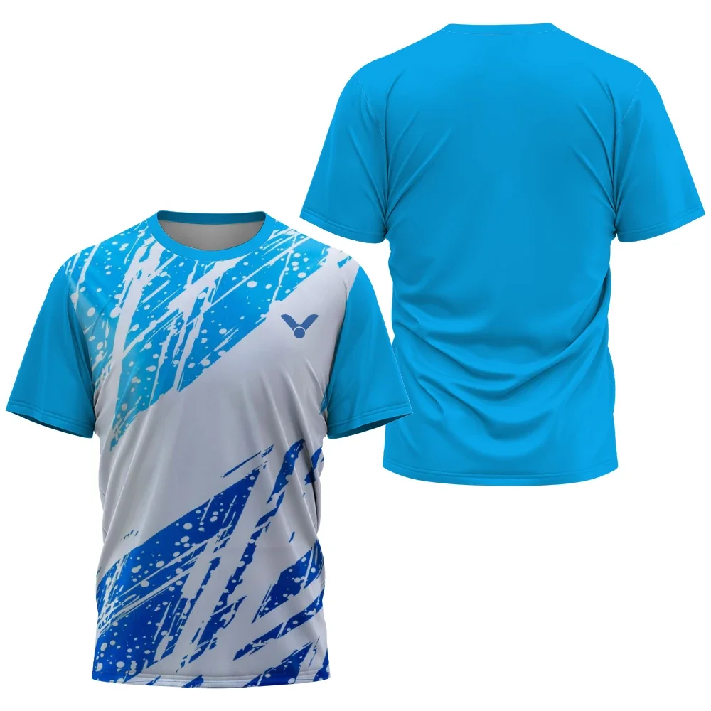 Short Sleeve T Shirt Badminton Uniforms 2025 Breathable Badminton Tennis T-shirt Men's Fashion Sportswear Top Men's Fitness Short Sleeve Outdoor Sportswear Soft and Com