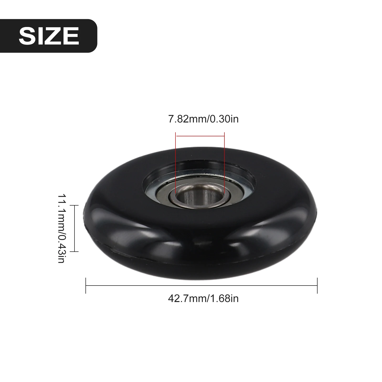 1pc Seats Wheel Rowing Machine Seats Wheel With Bearing 8x40x10mm Seats Cushion Moving Wheels Wear-resistant      New 4