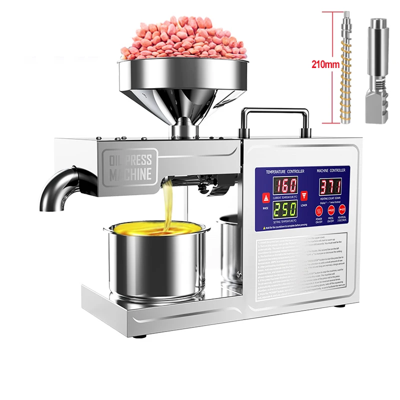 

B03S Smart Home Stainless Steel Oil Press Digital Temperature Control Panel Peanut Coconut Flaxseed Energy-saving Oil Press