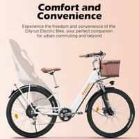 Stylish Women's 26" Electric Bike with Basket & Cup Holder - Image 3