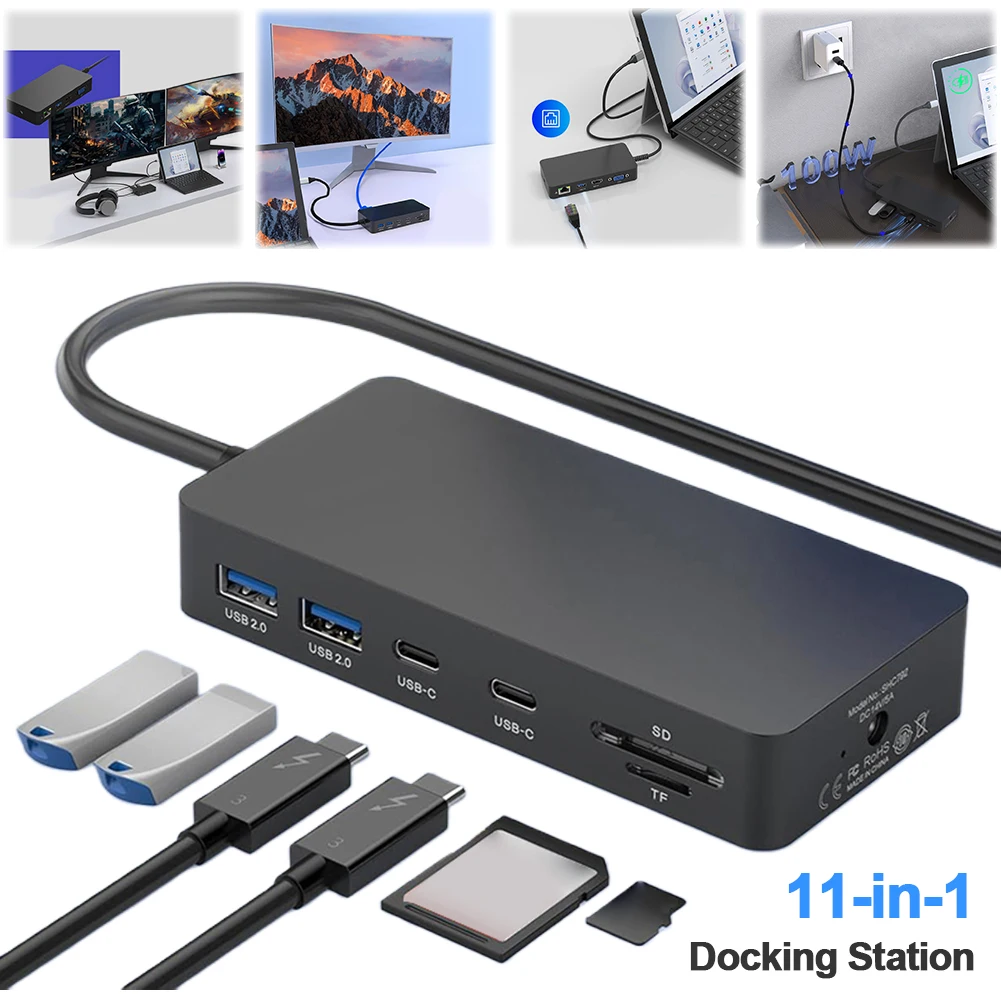서피스 도크용 11 in 1 파워 포트 타입 C 허브 (3개 USB 포트 + 2개 US..