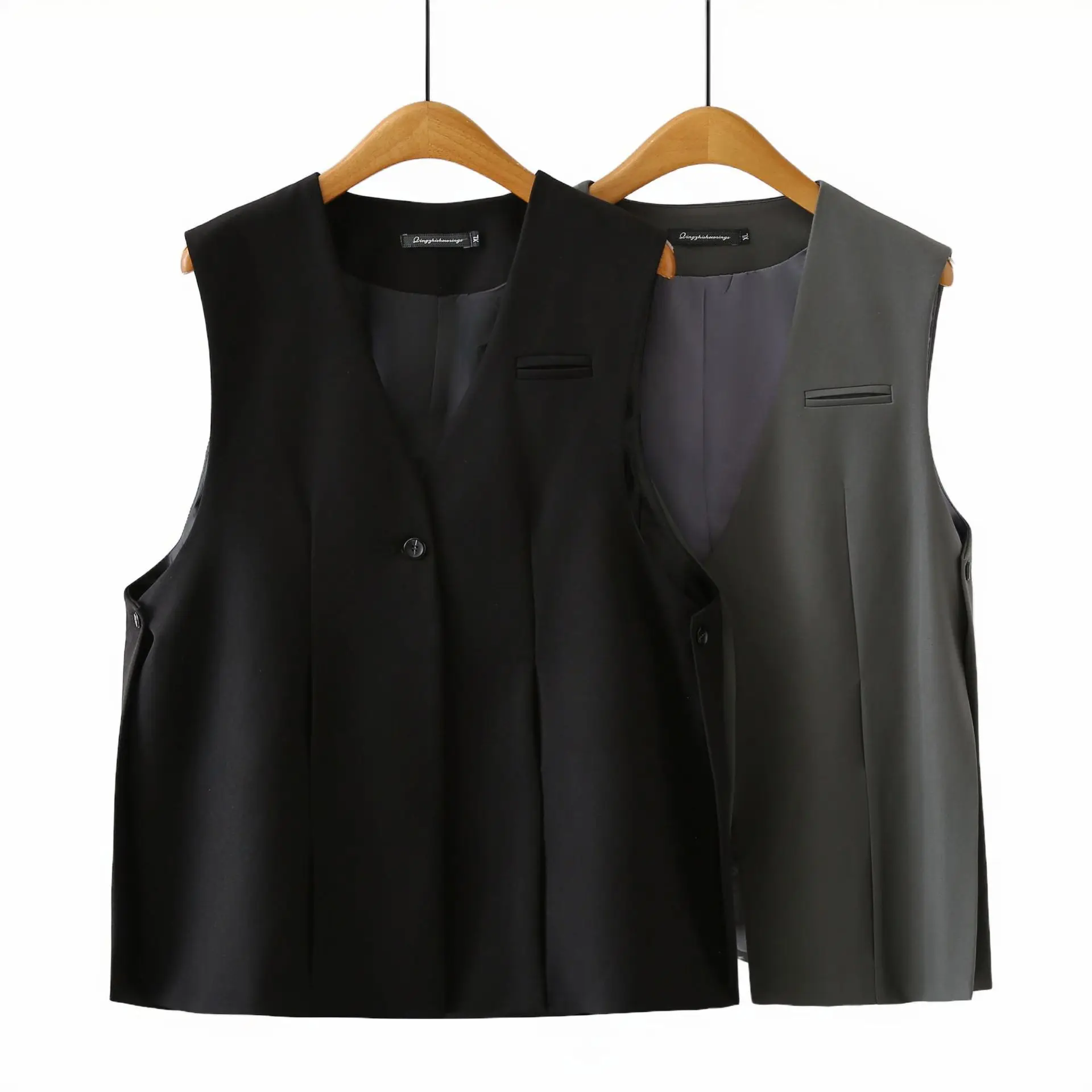 XXXXL Fashion Plus Size Women's Suit Vest New Autumn Style mid-length Casual Waistcoat 2516