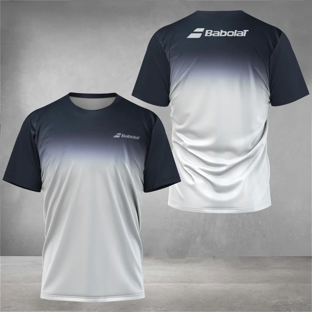 

Men's 3D T-shirt, contrasting tennis jersey, breathable golf jersey, summer fitness short sleeved men's badminton sports pullove