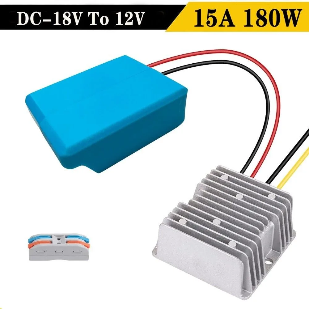 180W 15A DC 18V To DC 12V Step Down Voltage Regulator Converter for Makita 18V Li-ion Battery Power Wheel Inverter Buck Boost