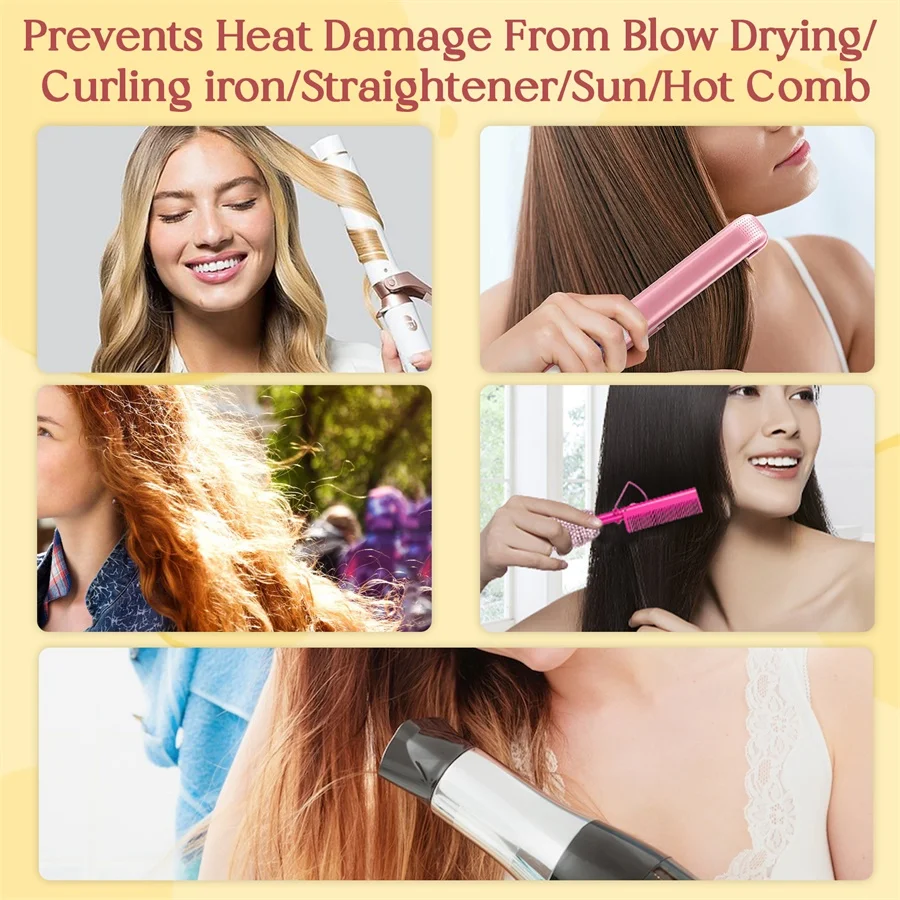 Hair Protection Spray GOIPLE 100ml Heat Protection Spray Thermal Protector Essence Oil for Fragile Hair Nourishes Leave-in Conditioner for Dry Damaged