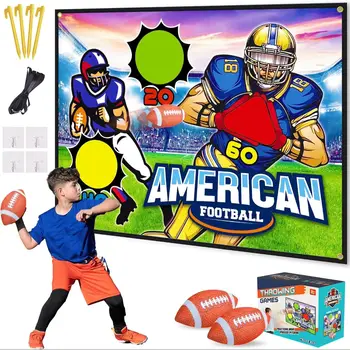VATOS Rugby Football Toss Target Games with 2 Soft Footballs Indoor Outdoor Hanging Football Goal Throw Game Toy for Boys Girls 1