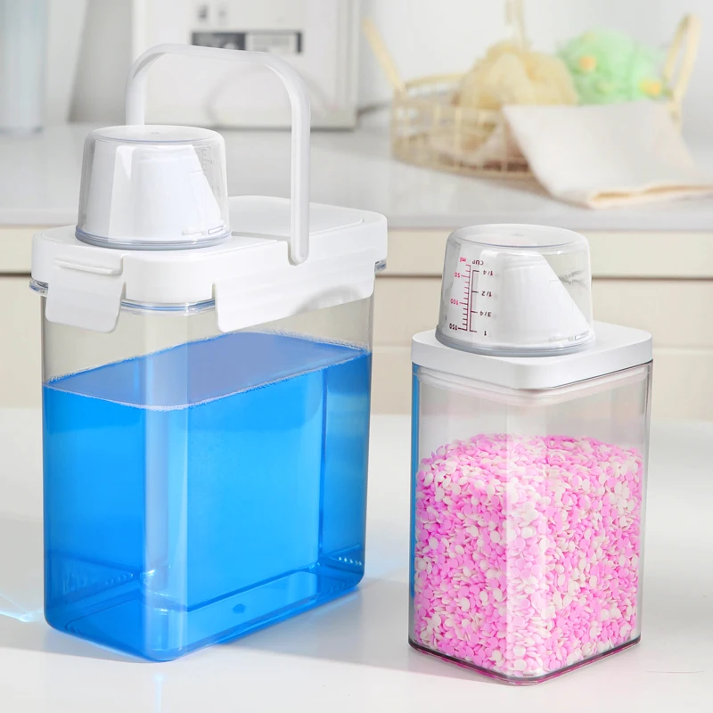 Storage Box Storage Jar Laundry Detergent Dispenser Storage Tank Herb Storage Container Storage Sets Household Storage Sets Plastic Storage Bottle Laundry Detergent Storage Box 2pcs Multifunctional Storage Tanks Laundry Powder Detergent Dispenser Airtight Food Storage Container Kitchen Organizati