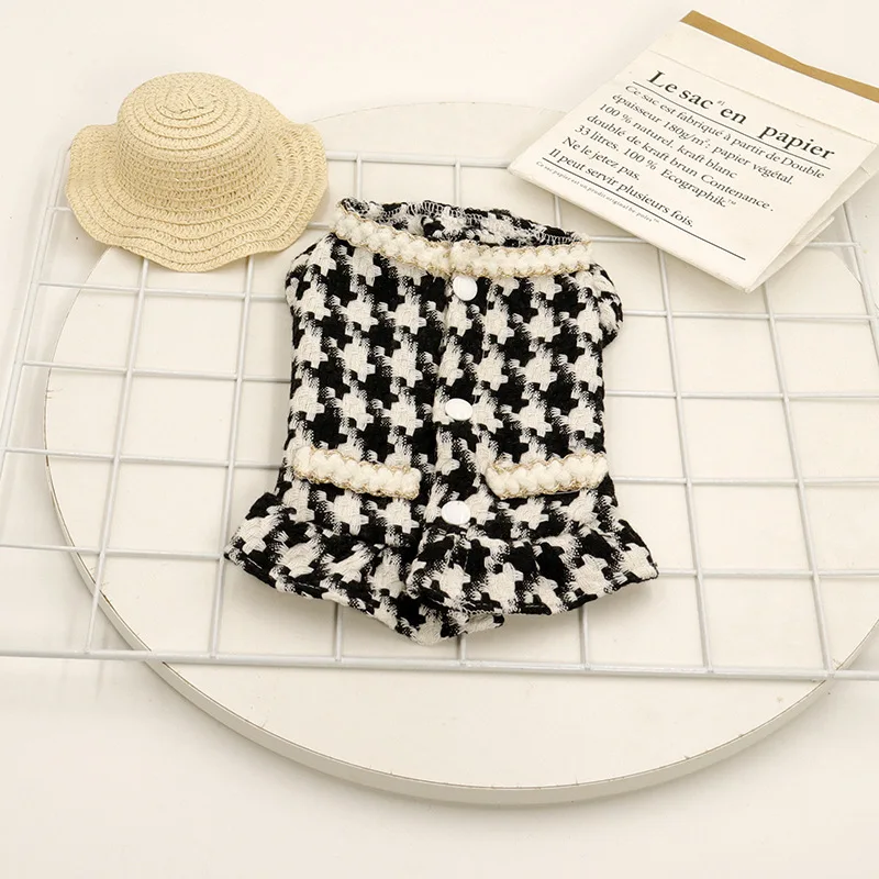 Pet Lattice Dress Dress Primavera Inverno Cat Clothes Cat Clothes Ins Clothes Pup Dog Clothes Dog Christmas Clothes For Small Dogs