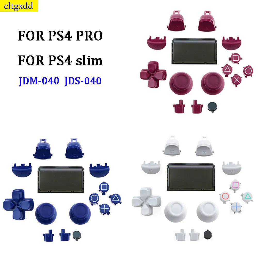 Cltgxdd 1 Set Per Ps4 Pro/Ps4 Slim Game Controller Button Kit Di Ricambio R1, L1, R2, L2, Abxy Button Parti Di Riparazione Assembly