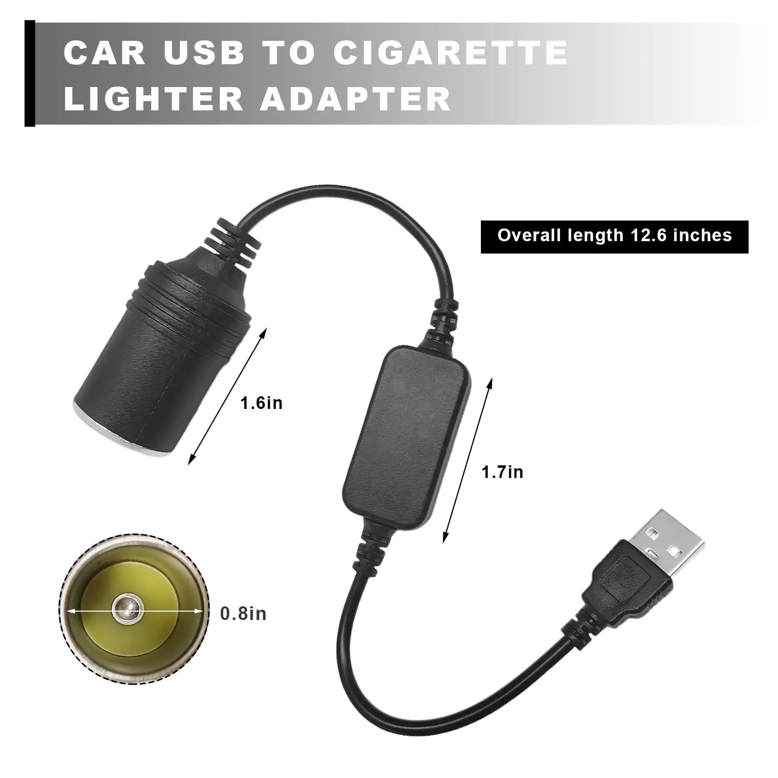 12V 자동차 시가 라이터 소켓 5V 2A USB 12V 자동차 전원 어댑터 케이블 변환기 자동차 전자 액세서리
