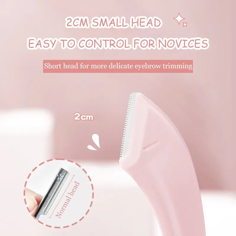 Eyebrow Trimmer Scissors with Comb Stainless Steel Eyebrow Eyelash Hair Scissors Portable Pink Trimmer Set Make Up Tools eyebrow trimmer set,eyebrow trimmer,eyebrow scissors