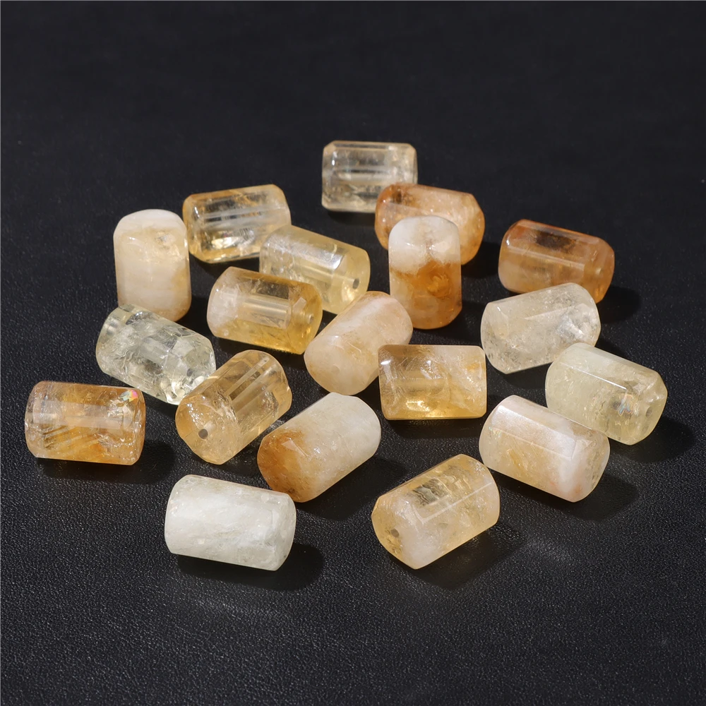 좋은 100% 천연 노란색 황수정 구슬 매력 느슨한 12x18MM 보석 석영 크리스탈 스톤 비즈 보석 만들기 팔찌 목걸이