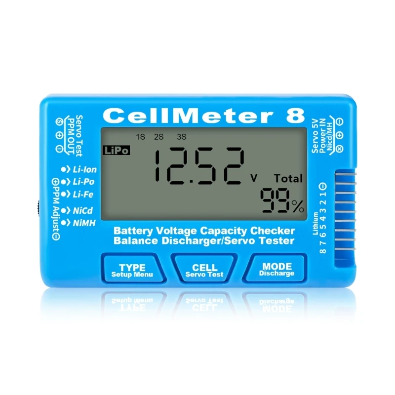 Cellmeter-8 배터리 용량 전압 테스트 미터 Lipo-Nimh 미터 고품질 85WC