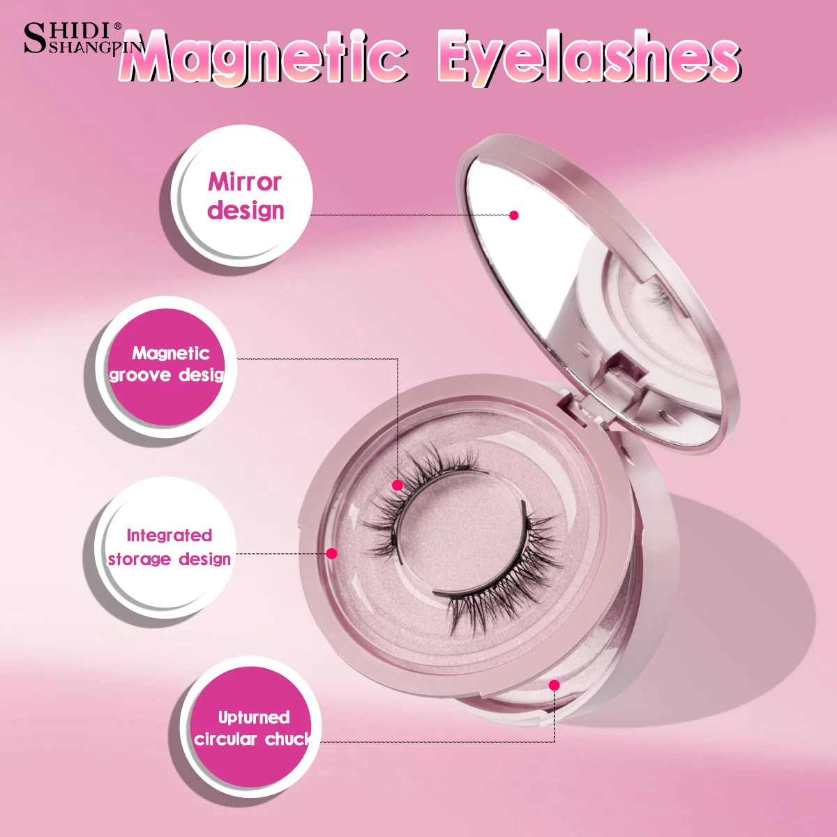 Fake Eyelashes 2 Pair Reusable Magnetic Eyelashes Tweezers Set With mirror Magnetic Lash Extension Natural Curler False Eyelashes