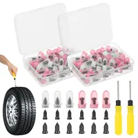 120Pcs Tire Repair Rubber Nail Kit Vacuum Tire Screw in Repair Kit with 2 Screwdriver for Car Motorcycle Electric Vehicle