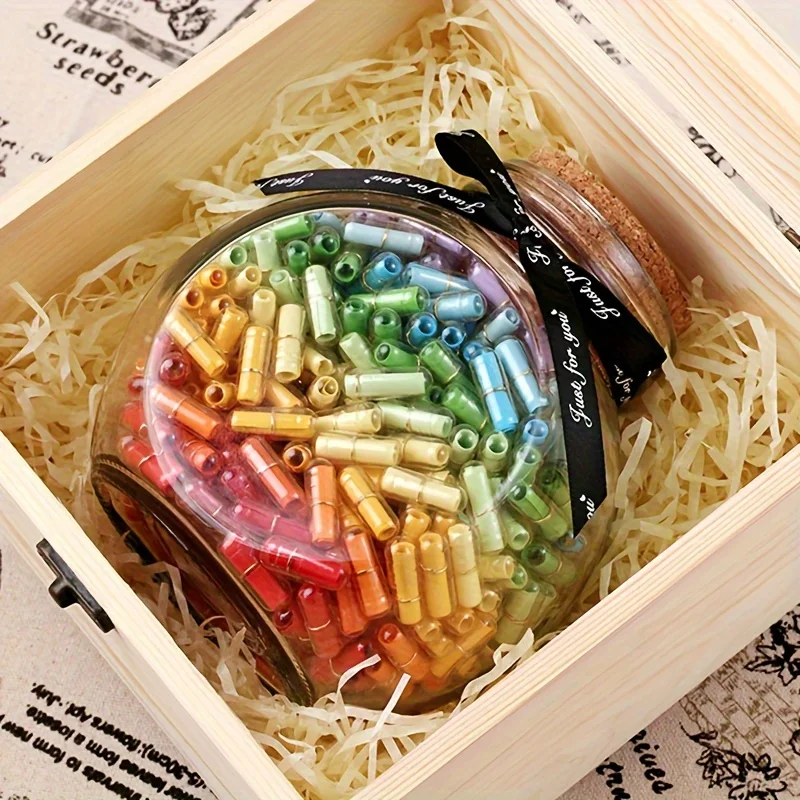 50pcs Small Love Capsules With Blank Paper Rolls Mini Message Letters Love Wish Bottles Valentine's Day Gifts love capsules