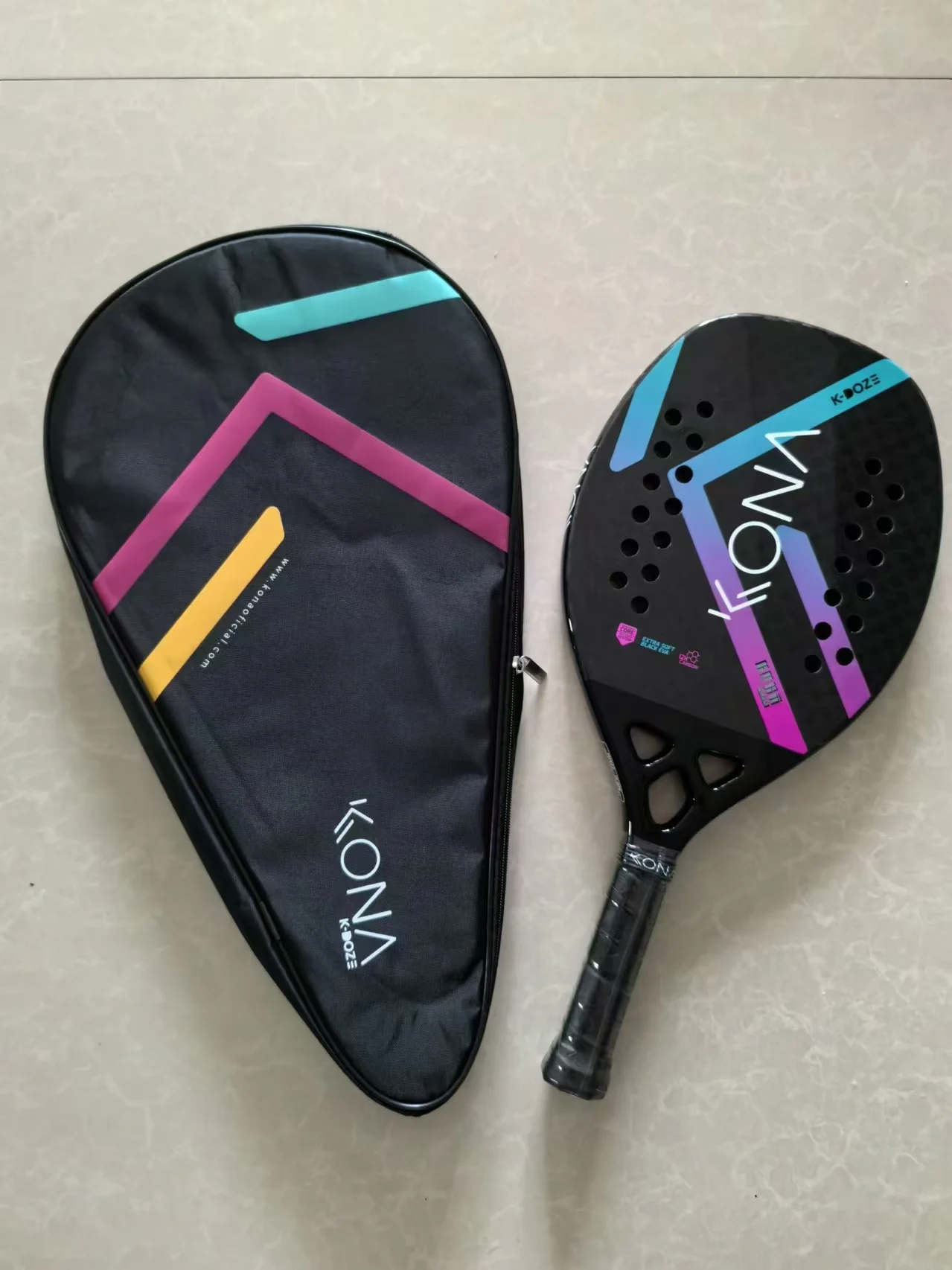 Beach Tennis Racket 3K Full Carbon Fiber Rough Surface EVA Foam Outdoor Sports Racquet