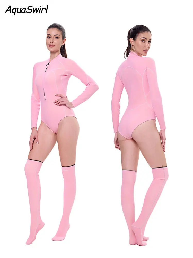 Diving Suits 2mm Women's Surfing Diving Neoprene Keep Warm Split Wetsuit Long Sleeve Snorkeling Scuba Dive Suit diving suits