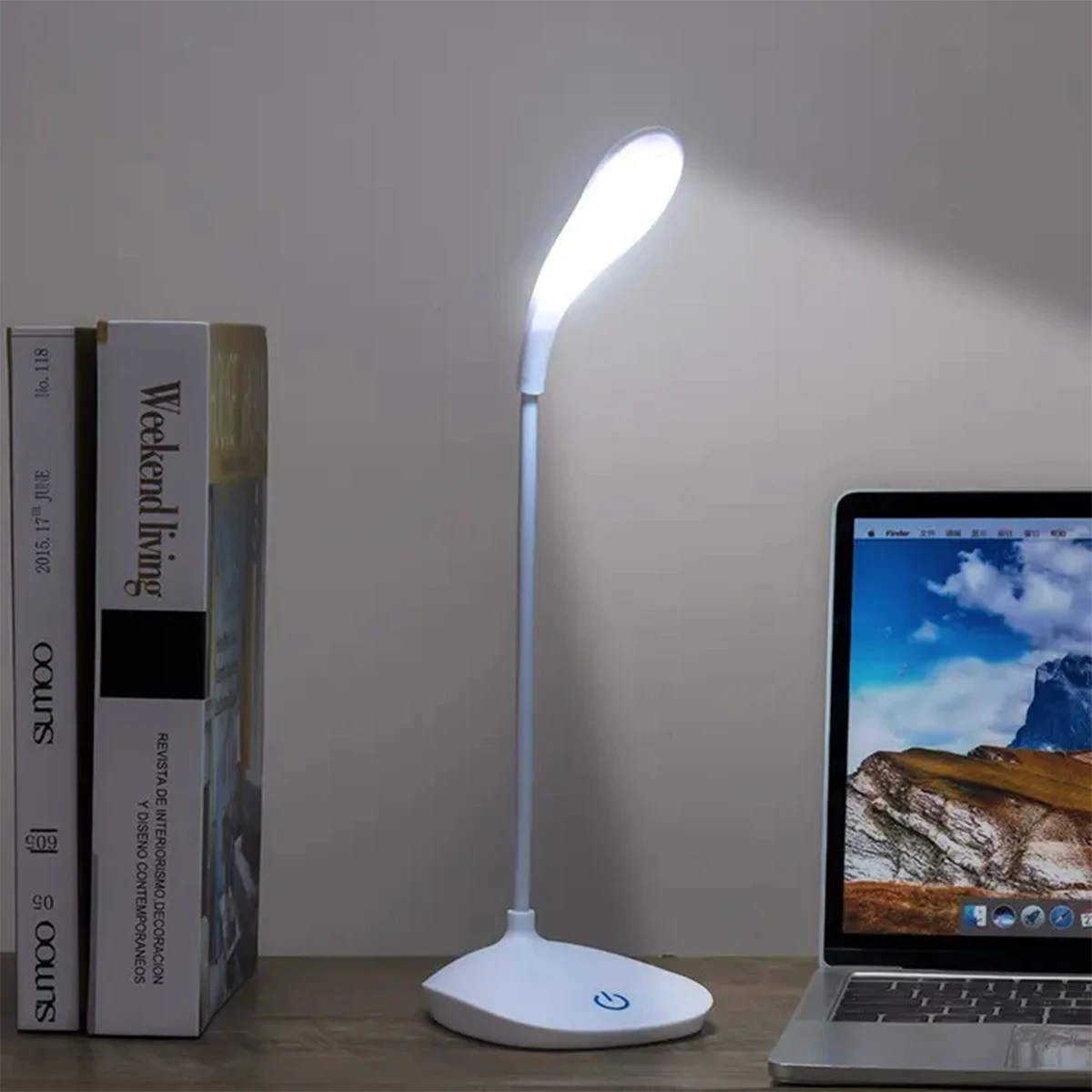 LED Desk Lamp - USB Charging Touch Control 3 Brightness Levels Foldable Night Light
