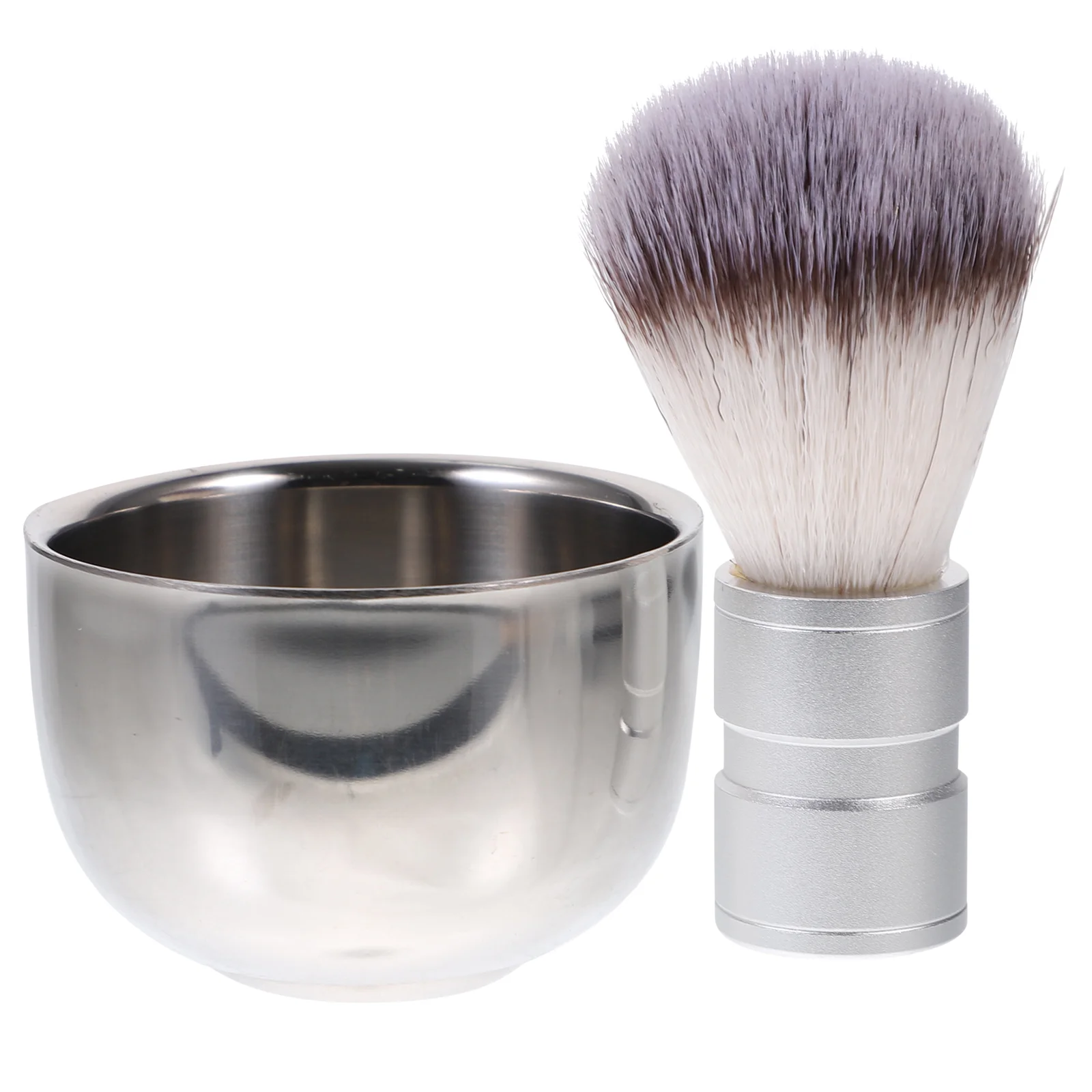 

Shaving Soap Shave Bowl Mug Nylon Hair Brush Stainless Steel Heat Insulation Man