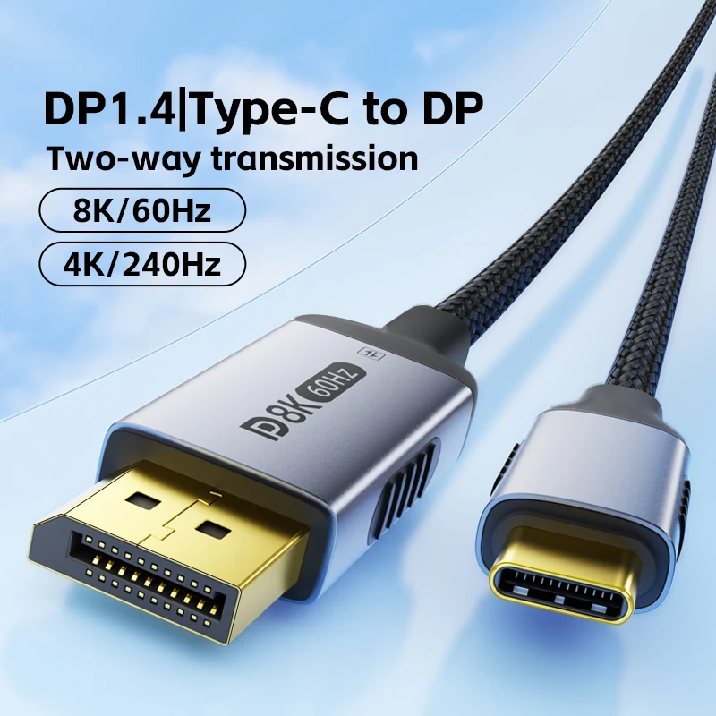 Ultra-High-Definition Type-C to DisplayPort Cable for Gaming and Professional Displays