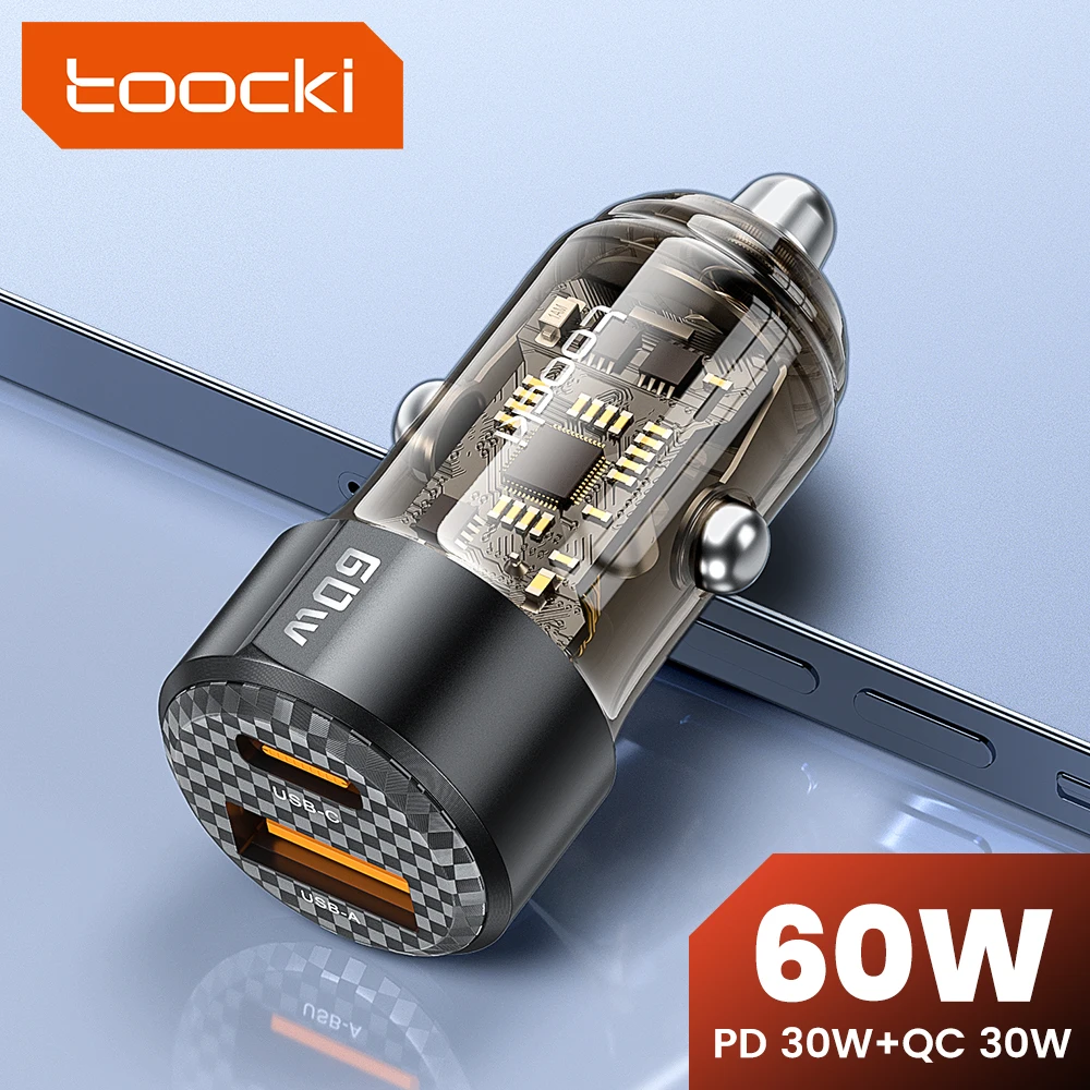 อะแดปเตอร์ชาร์จเร็วในรถยนต์ 60W ชาร์จได้หลายอุปกรณ์