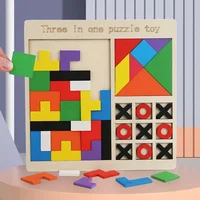 3 In 1 Wooden Variety Puzzle, Baby Early Learning Fun Games, Children's Thinking Logic Toys, Intelligence Development 1