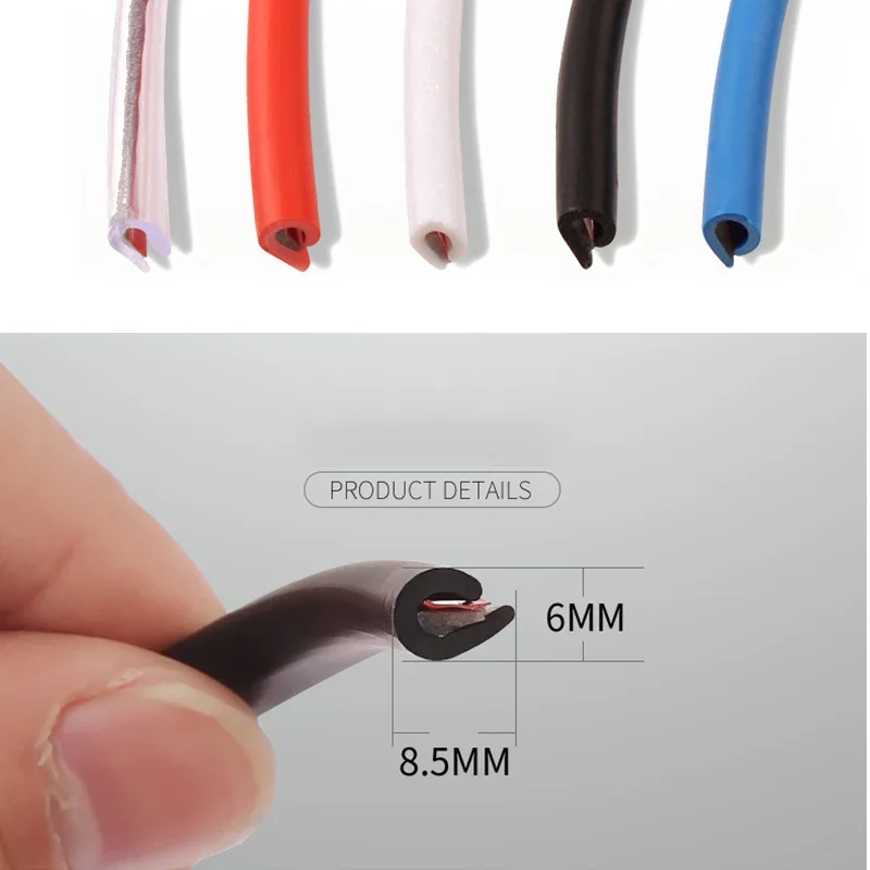 5M Car Door Edge Rubber Scratch Protector Strips Car Styling Mouldings Protection Side Doors Moldings Adhesive Scratch Protector