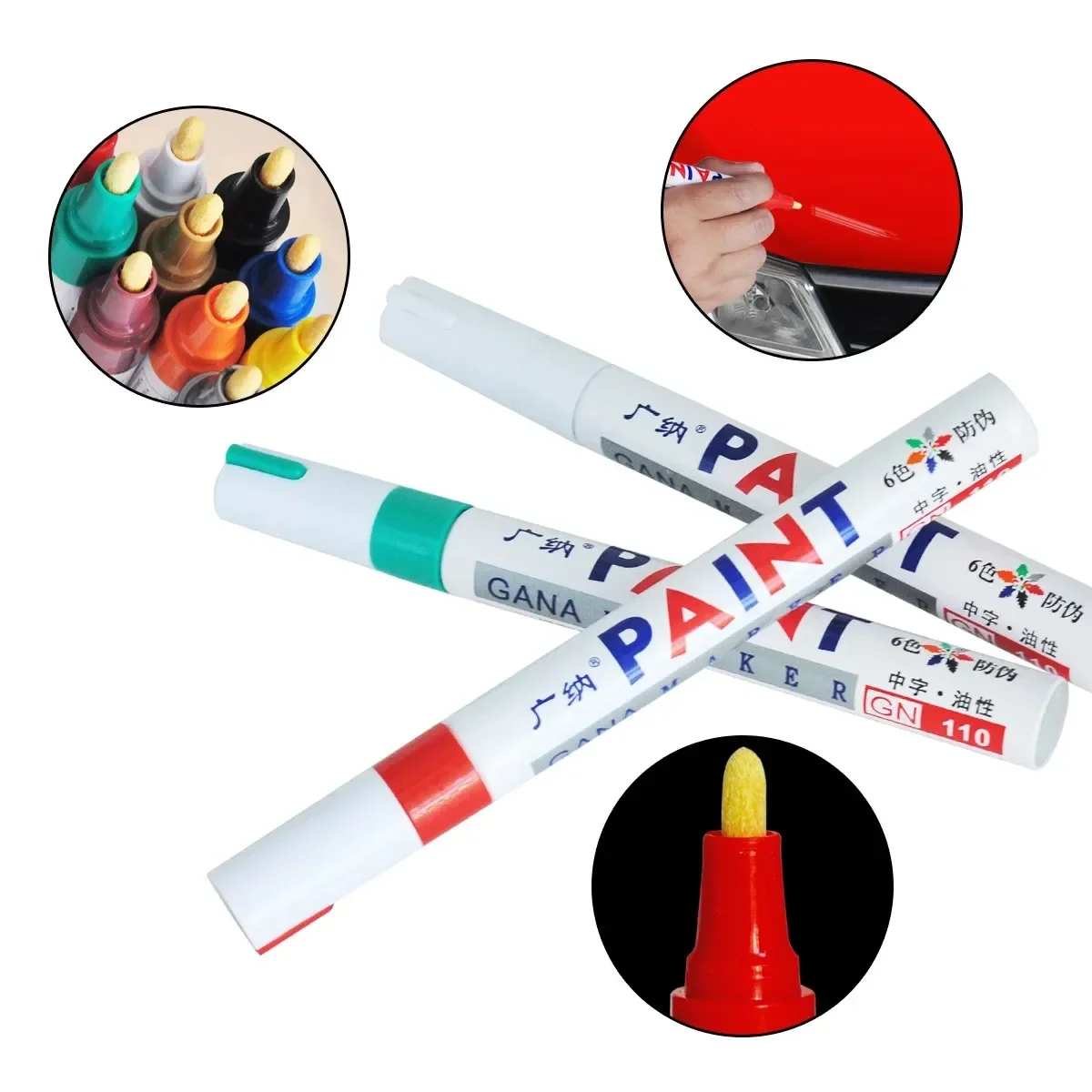 Permanent marker Paint Cleaner Car Wheel Tire Oily Painting Pen Auto Rubber Tyre Polishes Metal Graffiti Touch Scratch Wet Wax