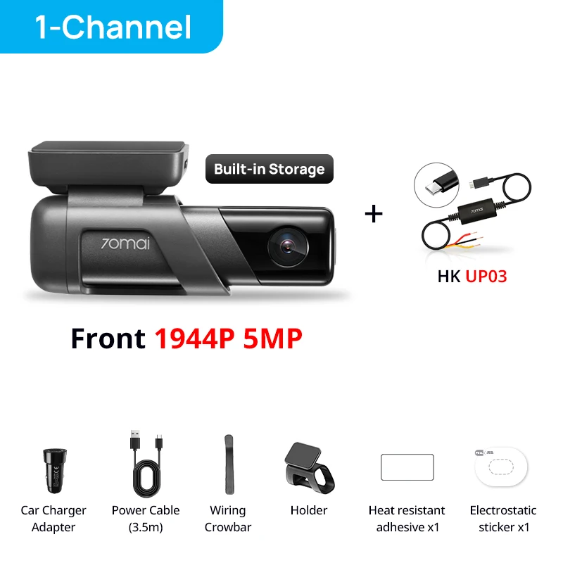 70mai Dash Cam M500 1944P 170° FOV Car DVR Camera GPS ADAS 24H Parking Monitor