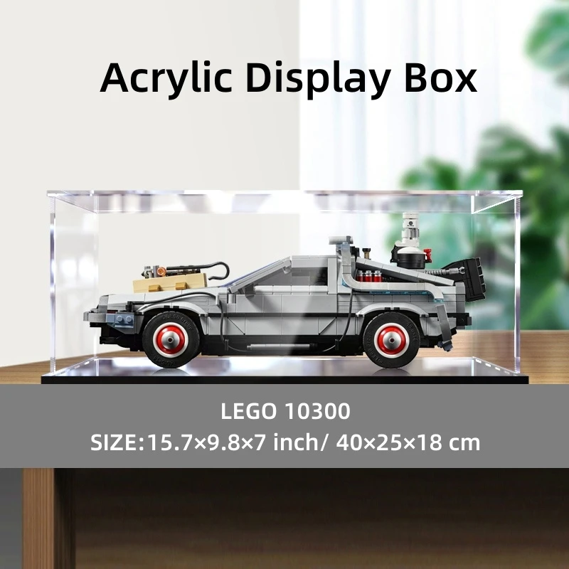 Acrylic Display Box for Lego 10300 Back to the Future Time Machine acrylic display case