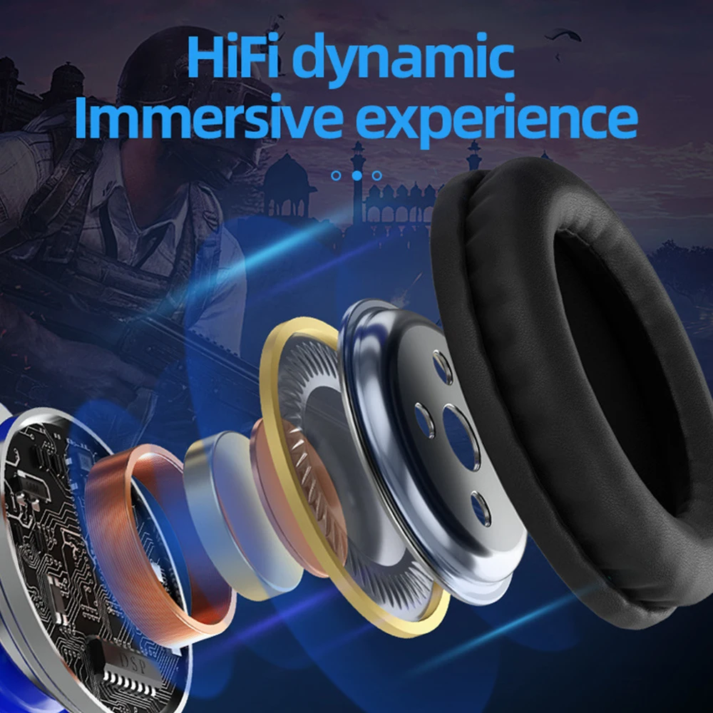 3.5mm USB Gaming Headphones Headset For PS4 PS5 Xbox One Laptop PC With LED Light RGB Wired HiFi Bass Stereo