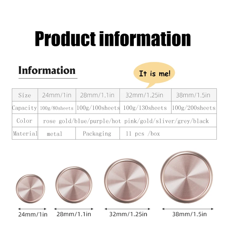 32mm 11pcs Loose Leaf Metal Discs Aluminum Metal Gold Disc Planner Disc Binding Rings Notebooks Ring Office Accessories
