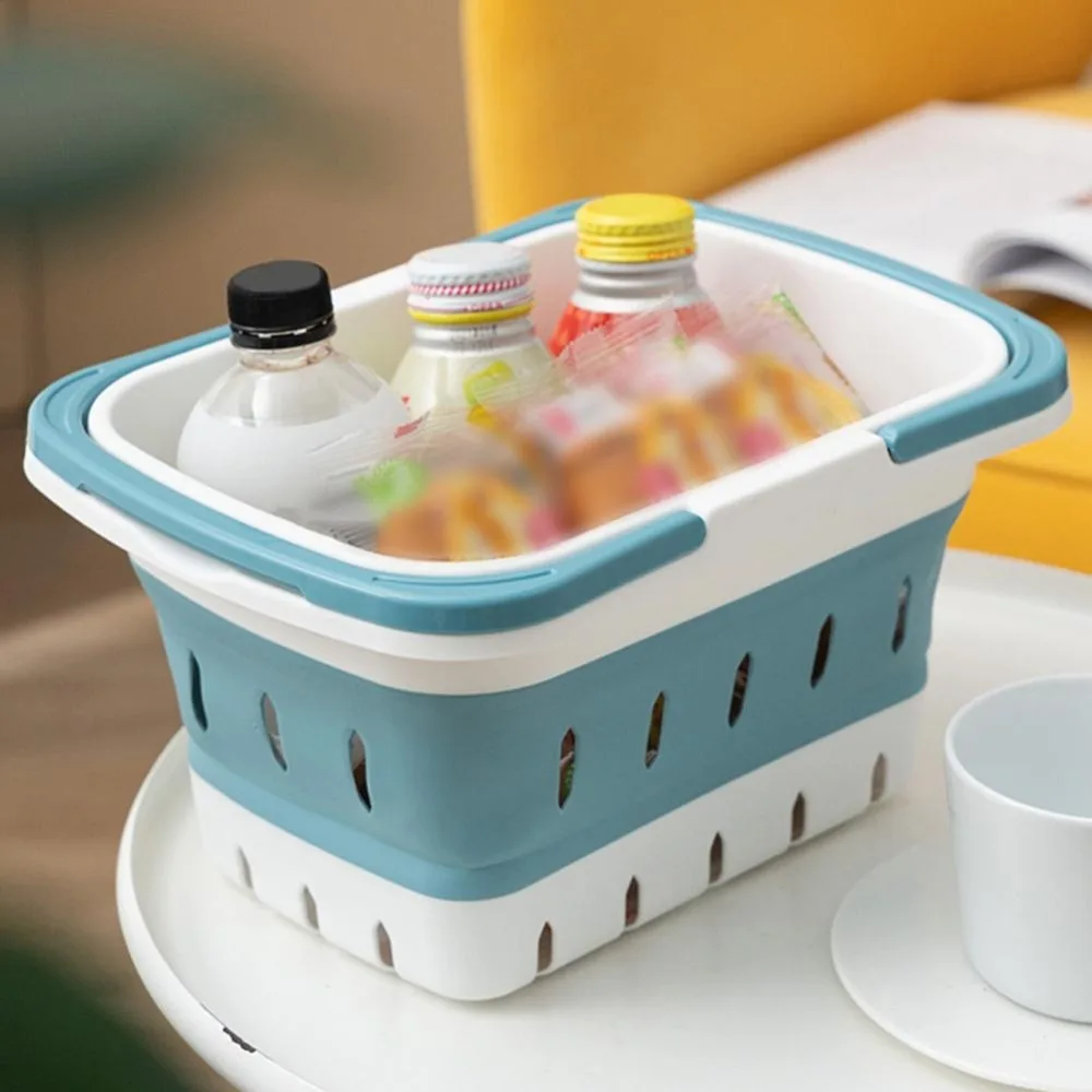 Laundry Basket Portable Hamper Portable Storage Basket Collapsible Handled Laundry Basket Ellipse Oval Tub Portable Washing Tub Space Saving Laundry Containers Home Organizer Basket