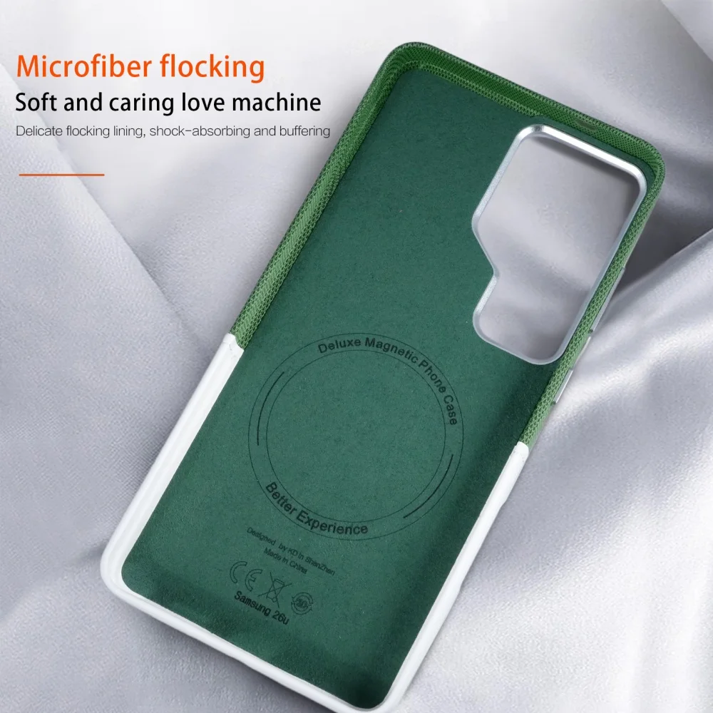 Enhanced Linen Leather Magnetic Wallet Phone Case with MagSafe Card Holder - Shockproof and Soft Cover Design