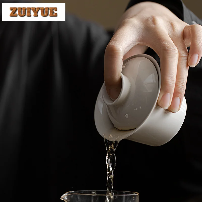 Japanese Plant Ash Cover Bowl Ancient Gaiwan Japanese Hand Grasping Bowl Tea Tureen Tea Maker Cover Items Gift 140ml
