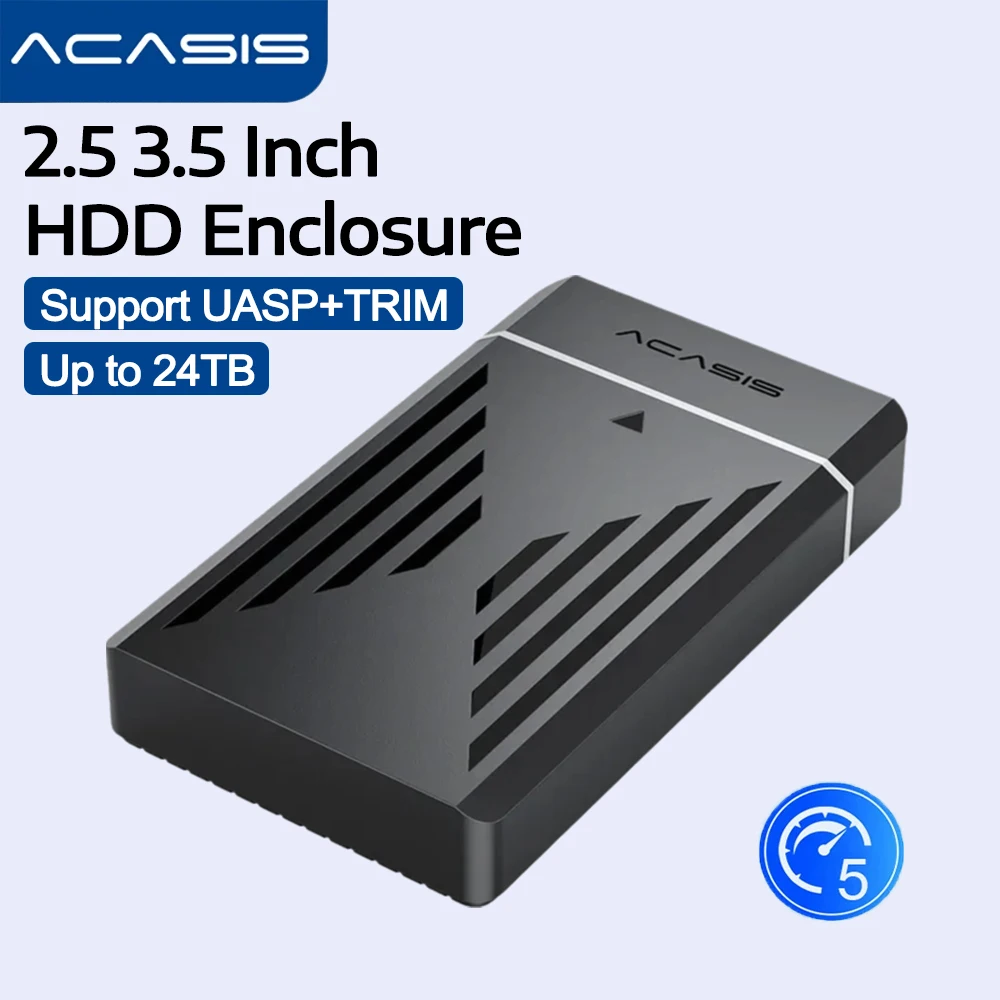 ACASIS HDD 케이스 2.5/3.5인치 하드 드라이버 인클로저 어댑터 24TB 용량 USB 3.0 - 2.5'' 3.5'' HDD/SDD용 SATA HDD/SSD 케이스 ?