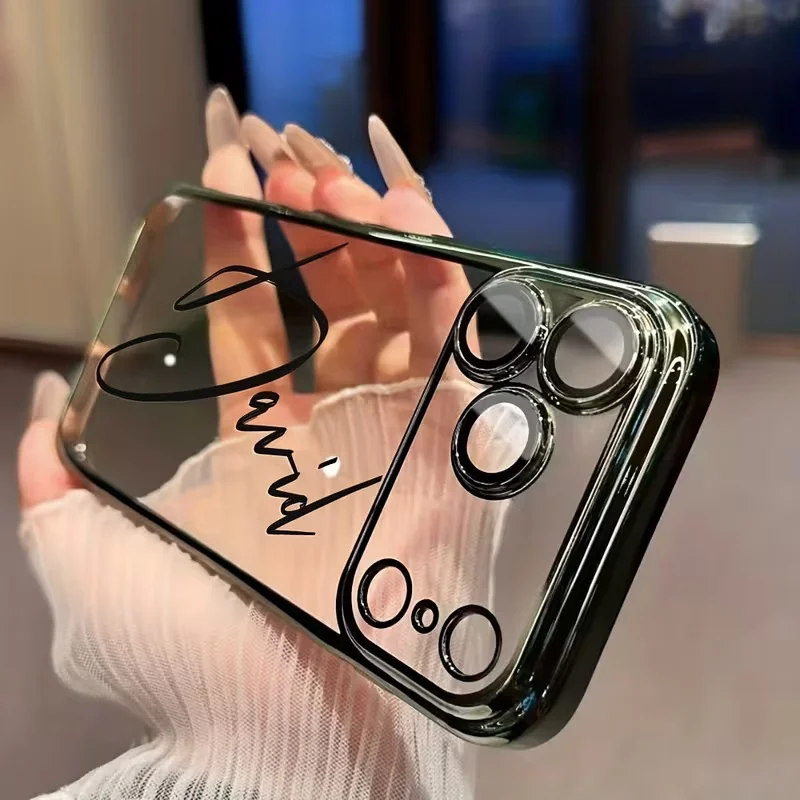 Personalized Customized Name Personalized Plating Transparent TPU Phone Case for thumbnail 9
