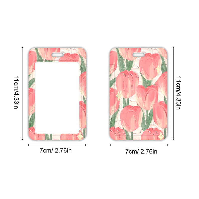 Badge Holder Tulip Card Holder Photocard Holder Keychain Card Protectors