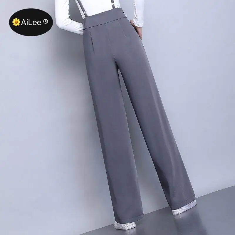 Elegant Overalls for Women Sleeveless Straps Jumpsuits Spring Autumn Wide Leg Trousers Loose Rompers Ladies Office Long Pants