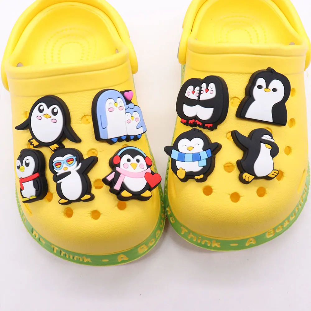 

Mix 50Pcs PVC Garden Shoe Accessories Cute Animal Penguin White Duck Shoe Decoration Fit Croc Jibz Charm Boys Girls Party Gift