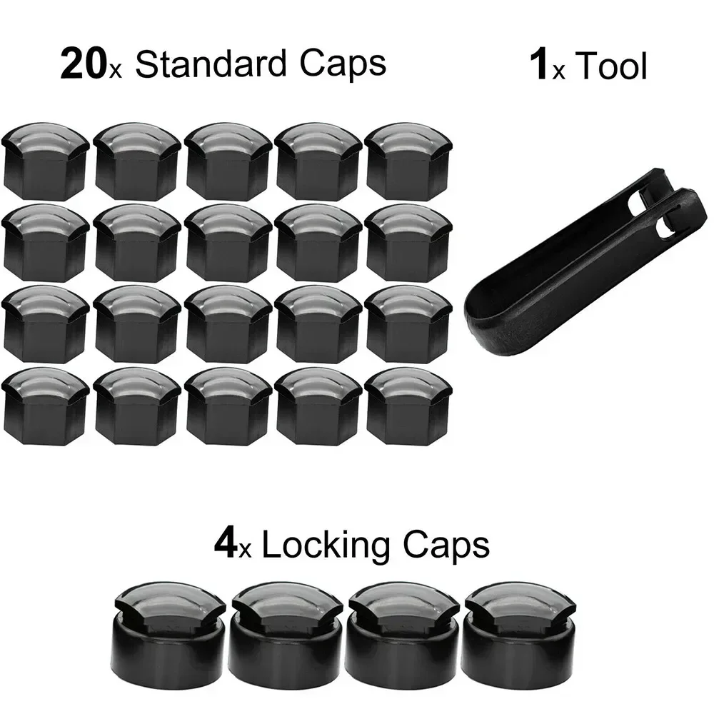 Car Accessories Wheel Nut Caps Screw Caps Auto Accessories Wheel Nut Covers Bolt Nut Covers 24Pcs 17mm Nut Car Wheel Auto Hub Screw Protection Anti-theft Cover Cap With Removal Tool For Opel For BMW 16/2mmx17mm