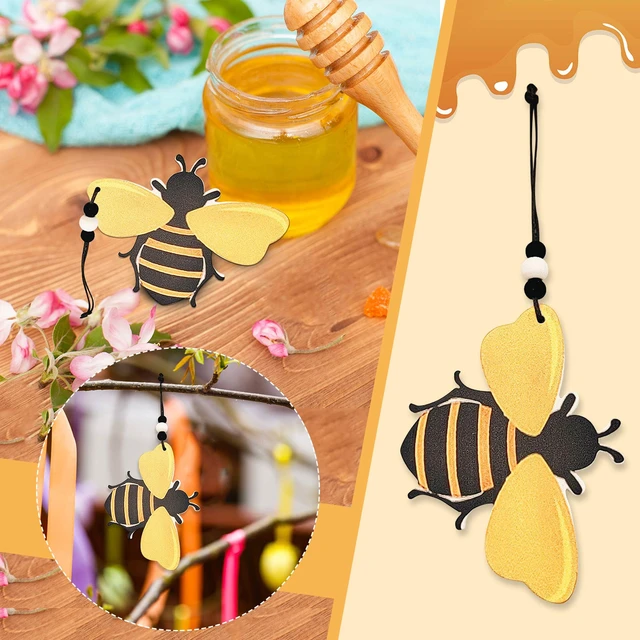 Great Decoration Crafts Bee Festival Decoration Pendant Pastoral Style  Wooden Beehive Ornaments Bee Crafts Wood Material #