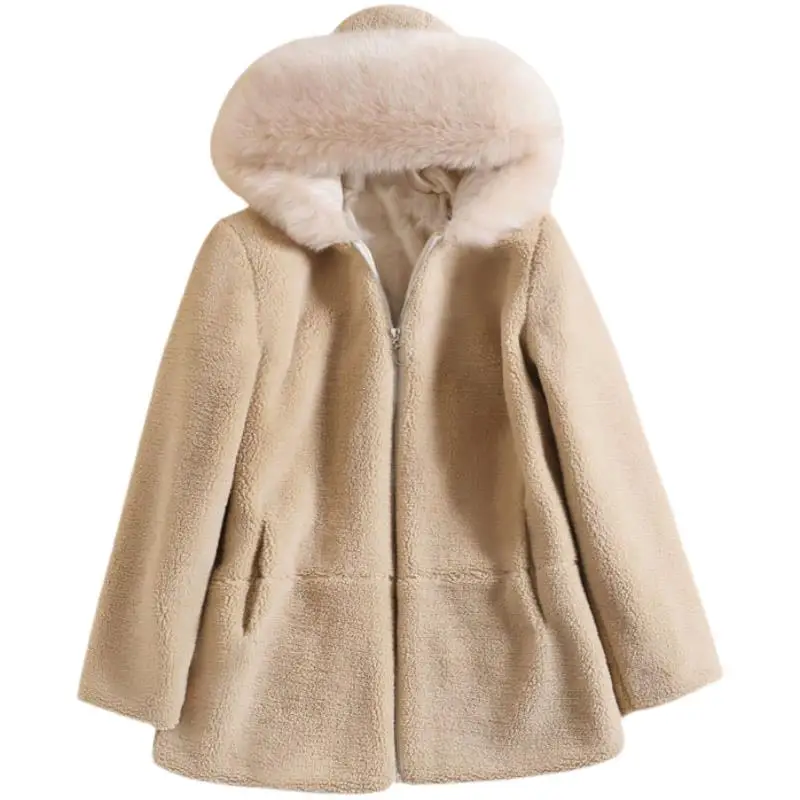 

Hooded Thickened Faux Fur Coat 2023 Winter New 1030