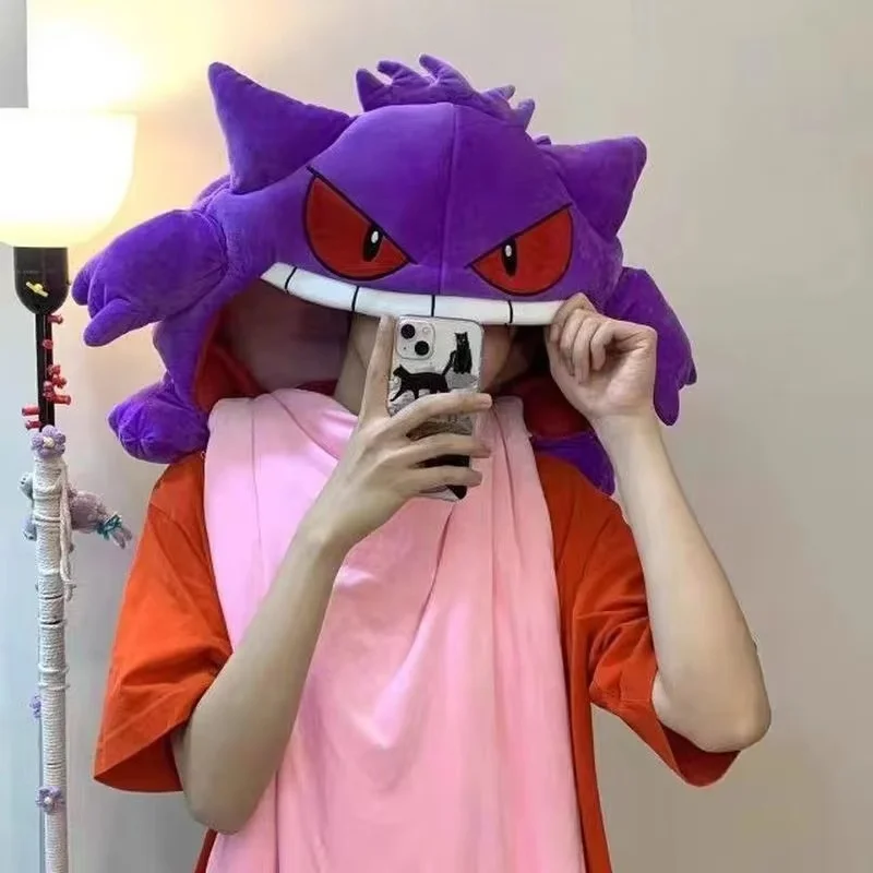 Plush Toys Pokemon Cards 130cm Pokemon Gengar Big Tongue Cute Anime Peripheral Adult Xmas Gifts Big Size Gengar Sleep Pillow Dual Purpose Nap Blanket
