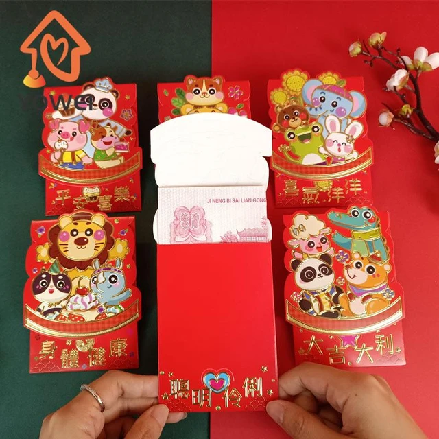 6Pcs Cartoon Creative Year Of The Cat Vietnamese Red Envelope Spring  Festival New Year's Bag - AliExpress