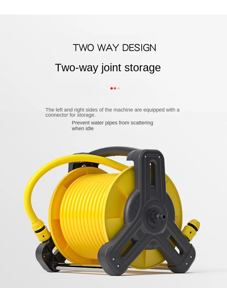 

Household Car Wash Water Pipe Water Gun Storage Rack Large Yellow Water Pipe Cart Garden Hose Reel