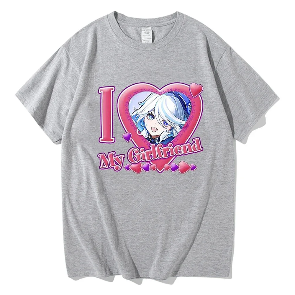 Genshin Impact Furina T Shirt Men/Women Harajuku Cartoon Graphic Kawaii Tshirt Unisex Anime Aesthetic 100% Cotton Tee Shirt